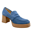Dorking D9440 Cristel Stacked Loafer Heels Blue Nubuck