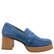 Dorking D9440 Cristel Stacked Loafer Heels Blue Nubuck