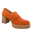 Dorking D9440 Cristel Stacked Laofer Heels Orange Nubuck