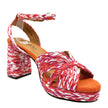Bresley Sheriff Platform Heels Pink Multi Raffia