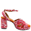 Bresley Sheriff Platform Heels Pink Multi Raffia