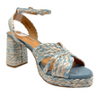 Bresley Sheriff Platform Heels Blue/Natural Raffia