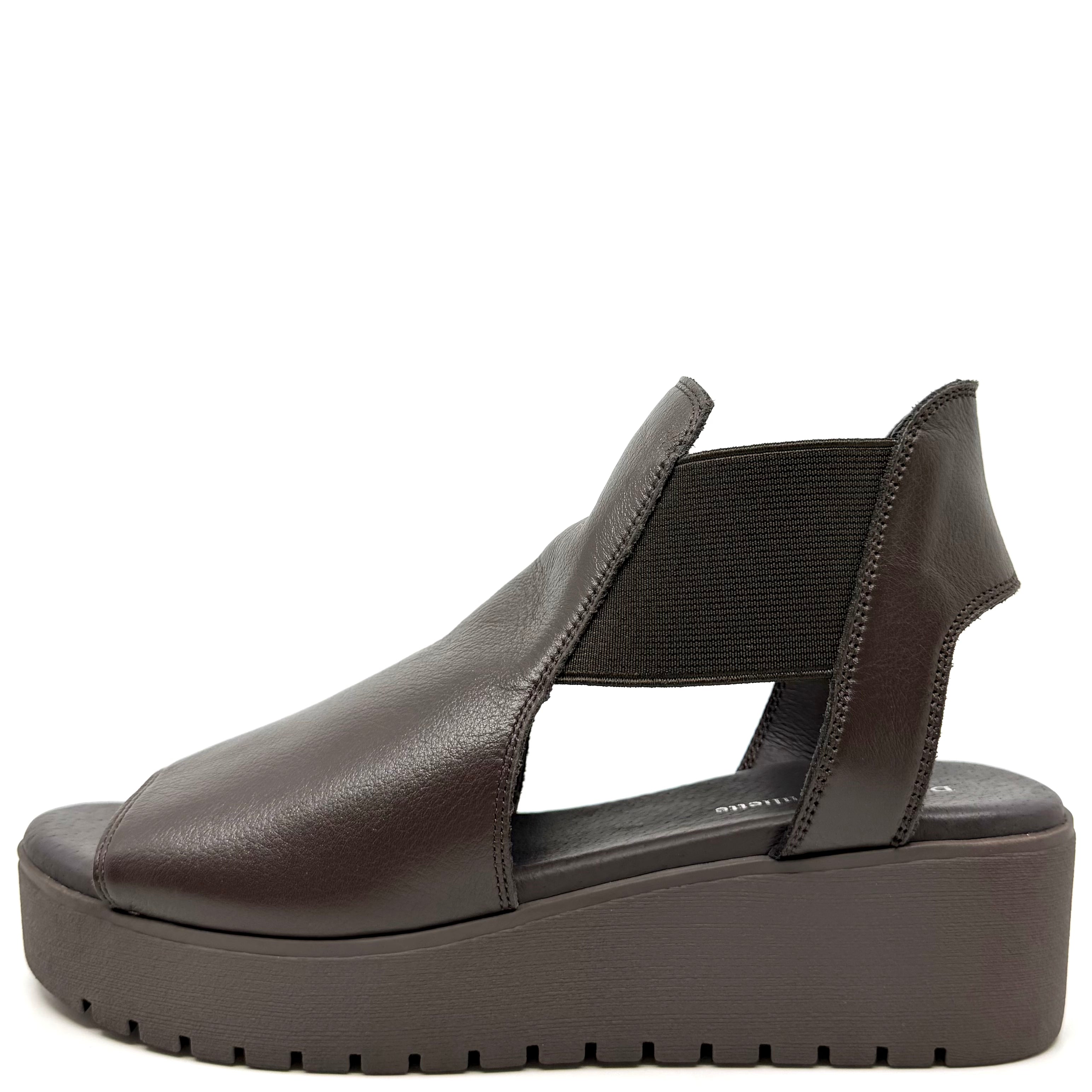 Django & Juliette Ozie Platform Sandals Choc Leather Choc Sole