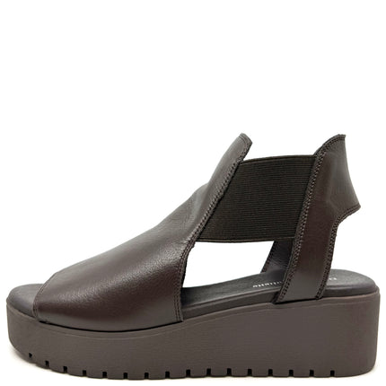 Django & Juliette Ozie Platform Sandals Choc Leather Choc Sole