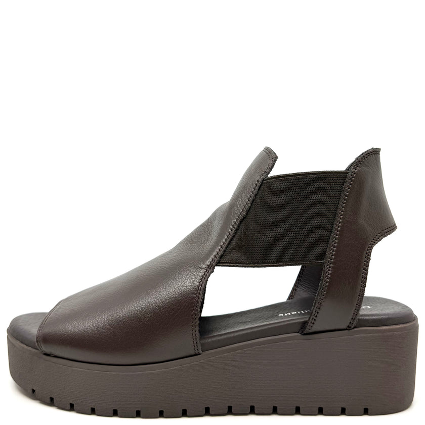 Django & Juliette Ozie Platform Sandals Choc Leather Choc Sole