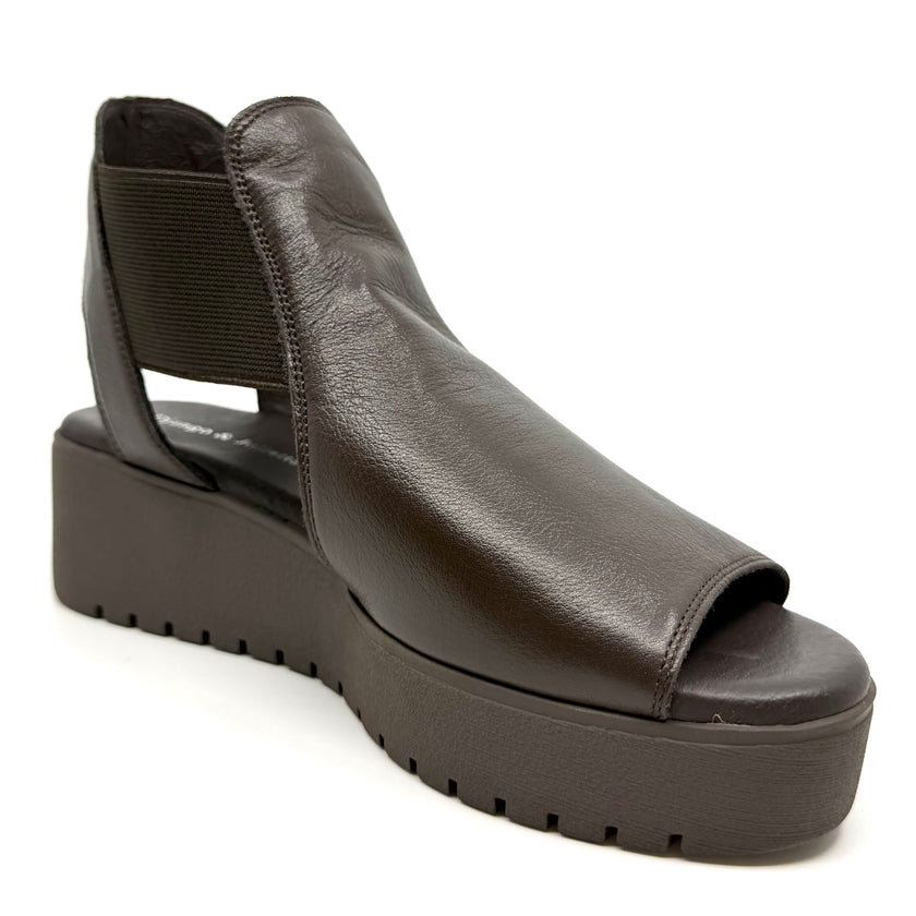 Django & Juliette Ozie Platform Sandals Choc Leather Choc Sole