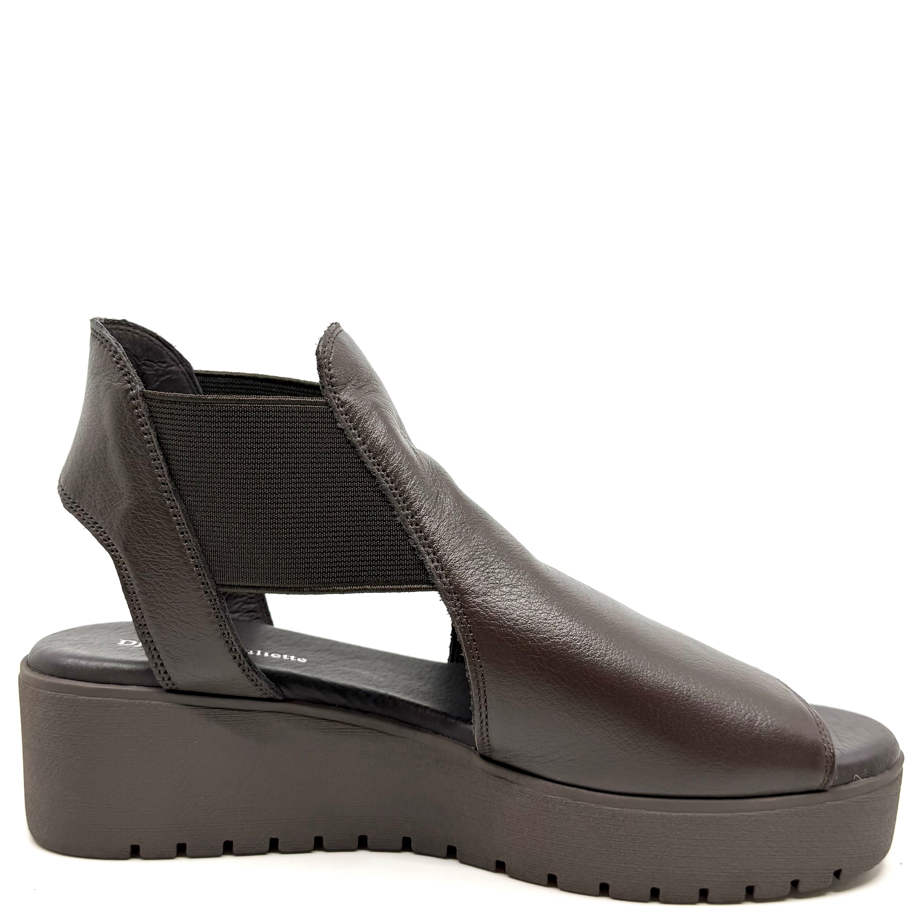 Django & Juliette Ozie Platform Sandals Choc Leather Choc Sole