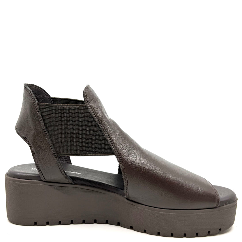 Django & Juliette Ozie Platform Sandals Choc Leather Choc Sole