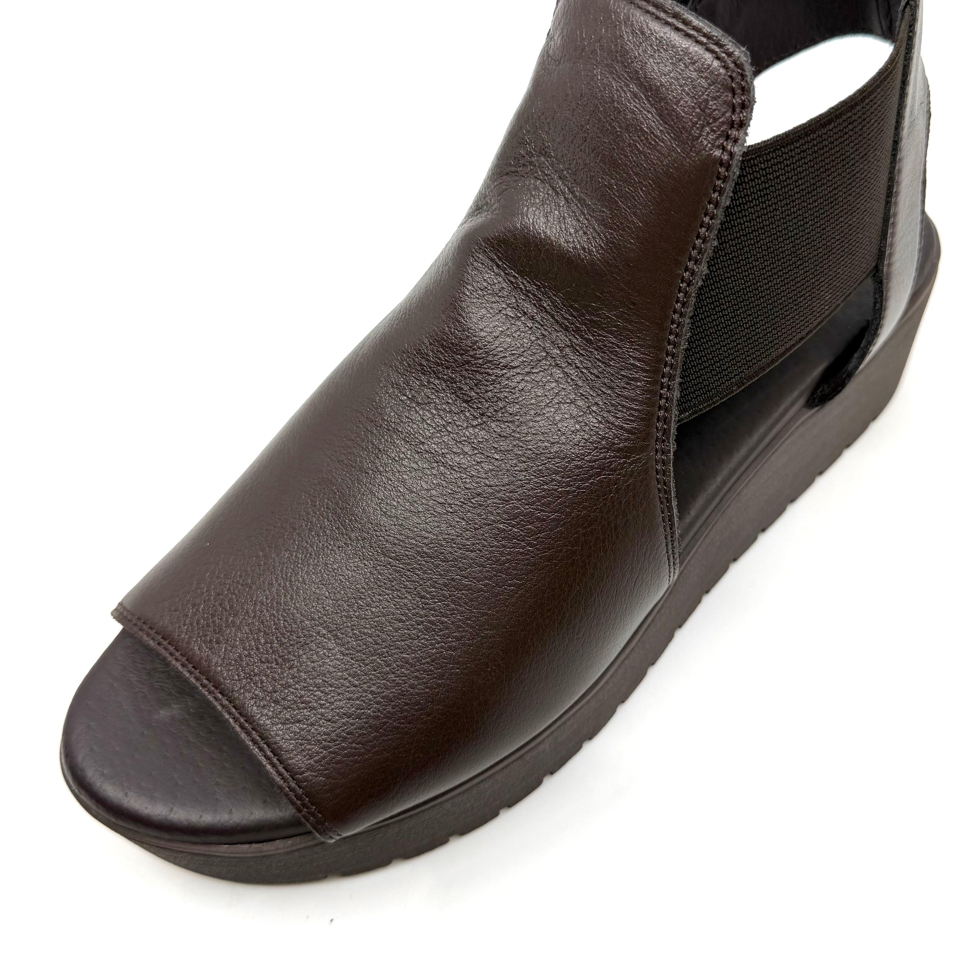 Django & Juliette Ozie Platform Sandals Choc Leather Choc Sole