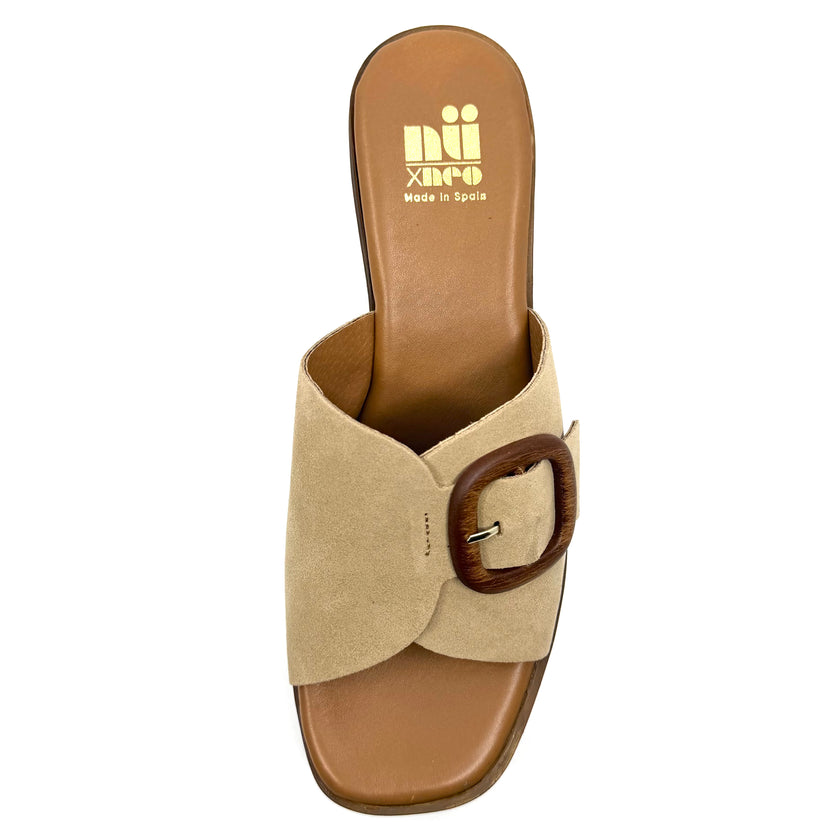 Nu by Neo Quirina Clog Heels Camello Suede Leather