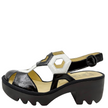 Fly London Trul Platform Geo Sandals Black/ White