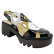 Fly London Trul Platform Geo Sandals Black/ White