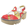 Fly London Trul Platform Geo Sandals Scarlet/ Silver