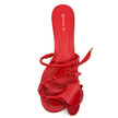 Sempre Di 946001 Flowering Kitten Heel Sandals Red Leather