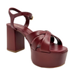 Sempre Di 148213 Platform Heels Merlot Leather