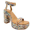 Sempre Di 932002 Platform Heels Rainbow Cookie Raffia