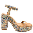 Sempre Di 932002 Platform Heels Rainbow Cookie Raffia
