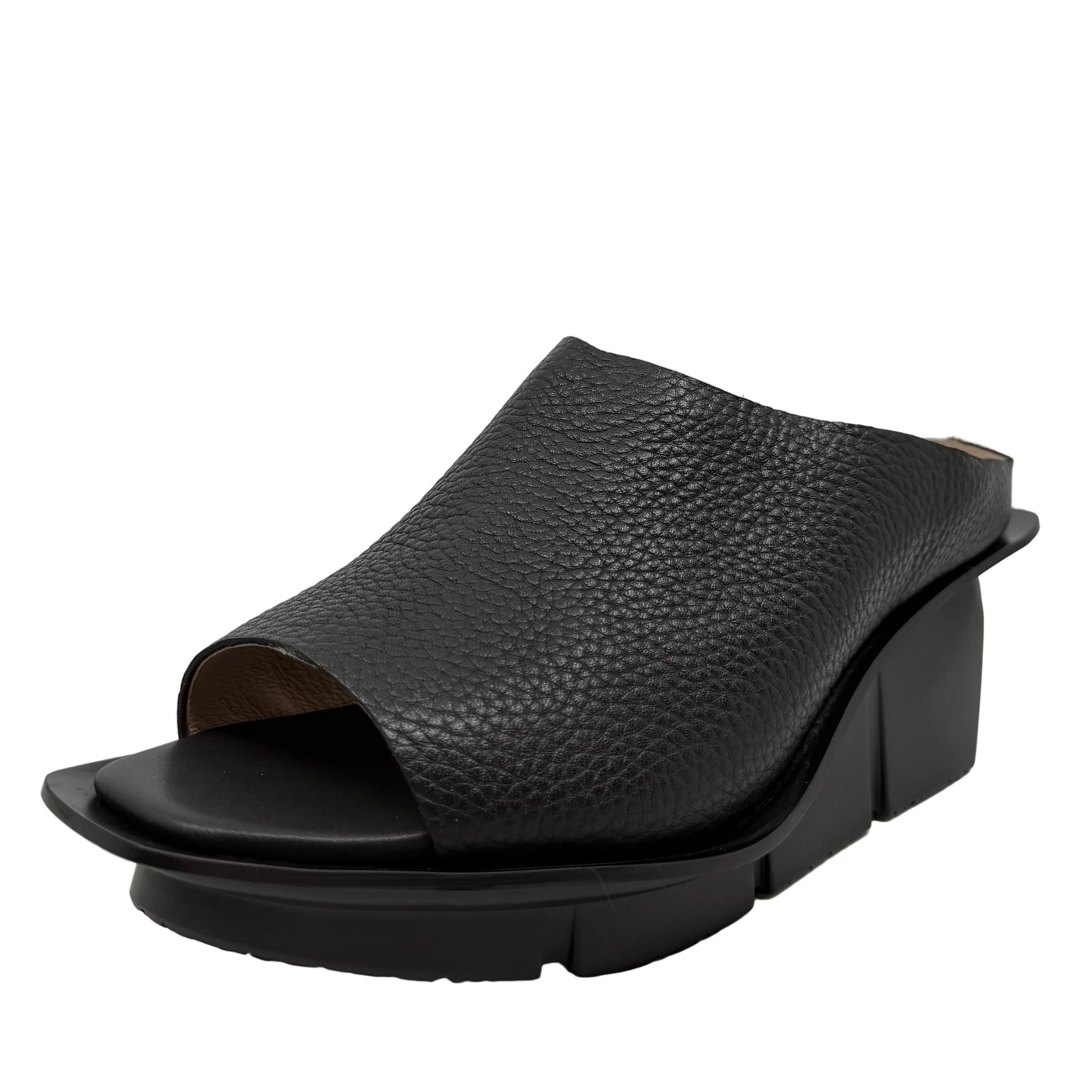 Nu by Neo Fiora Wedge Sandal Black Calf Leather