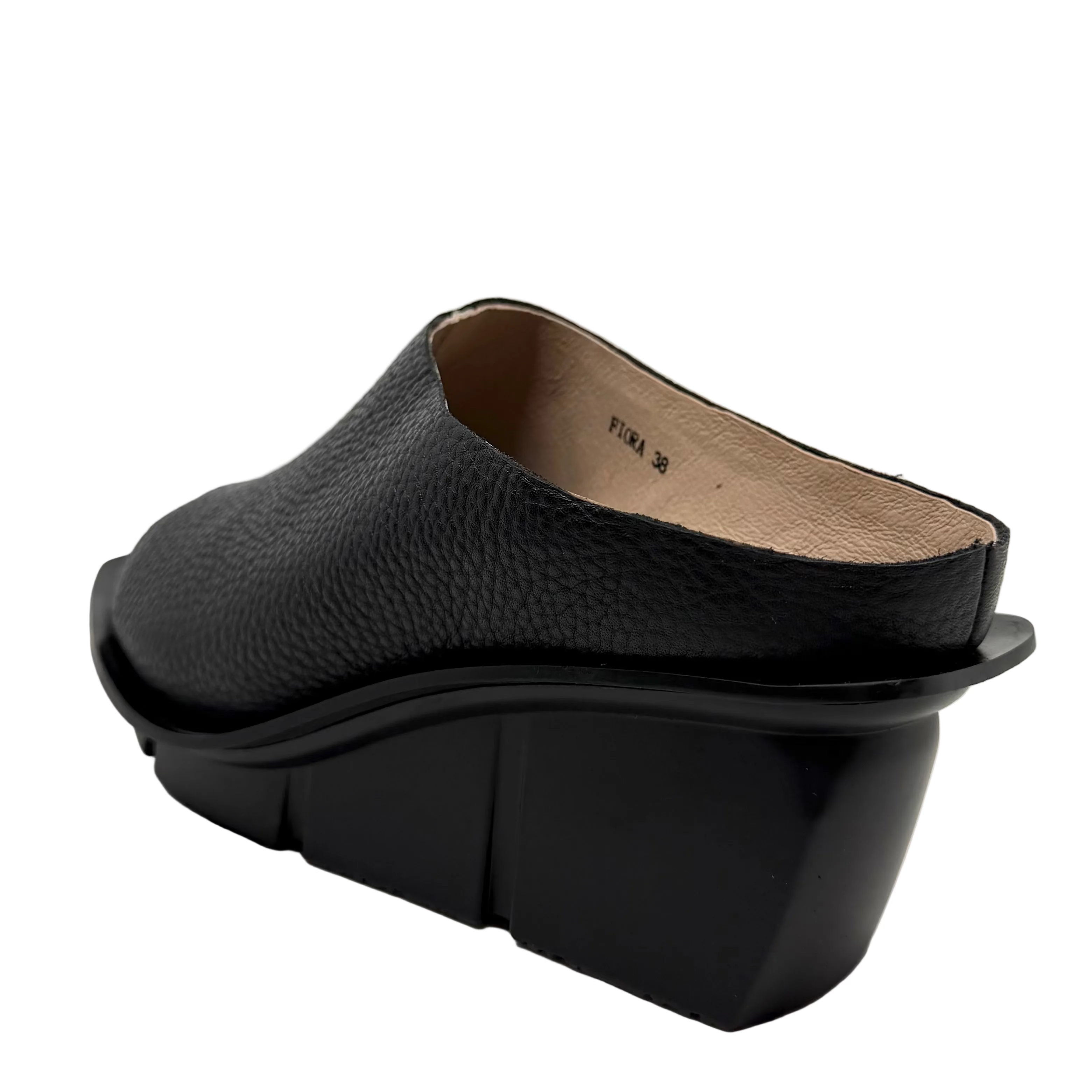 Nu by Neo Fiora Wedge Sandal Black Calf Leather