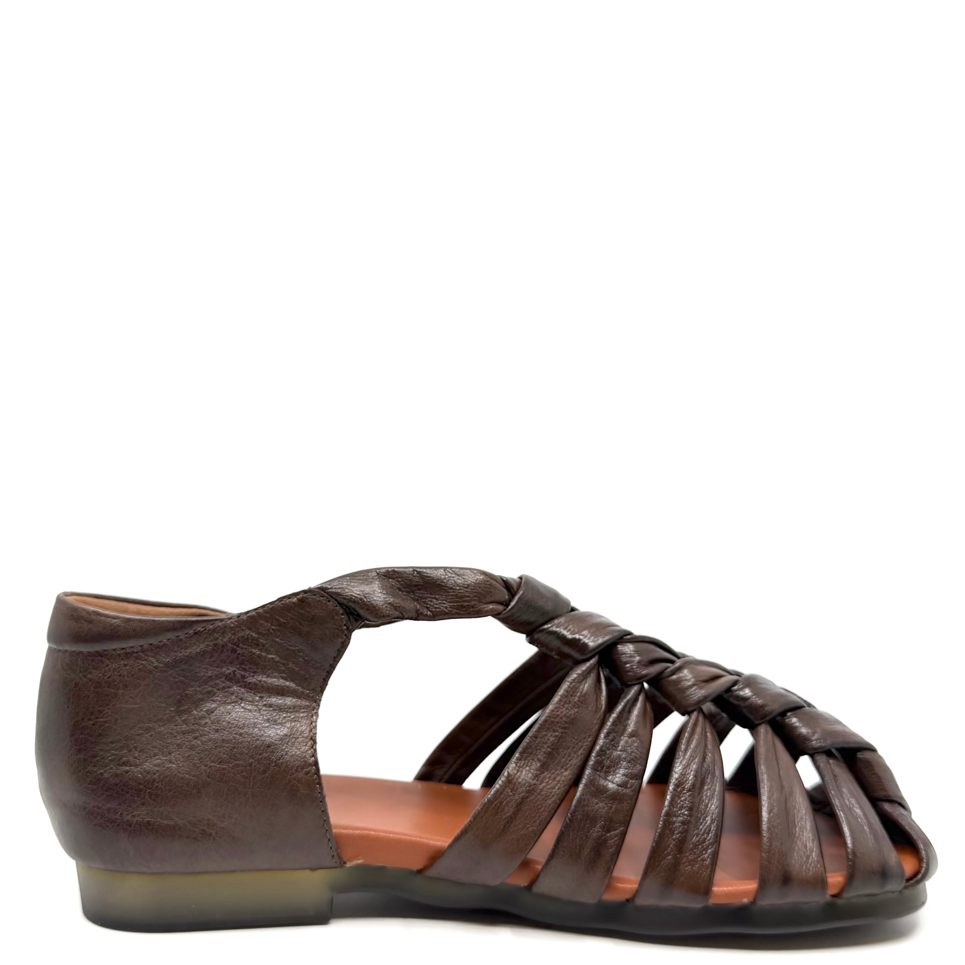 Nu by Neo Fara Fisherman Sandal Brown Sheepskin Leather