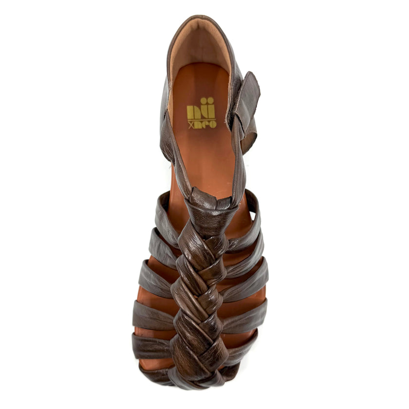 Nu by Neo Fara Fisherman Sandal Brown Sheepskin Leather