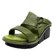 Nu by Neo Fiamma Wedge Sandal Avocado Distressed Leather