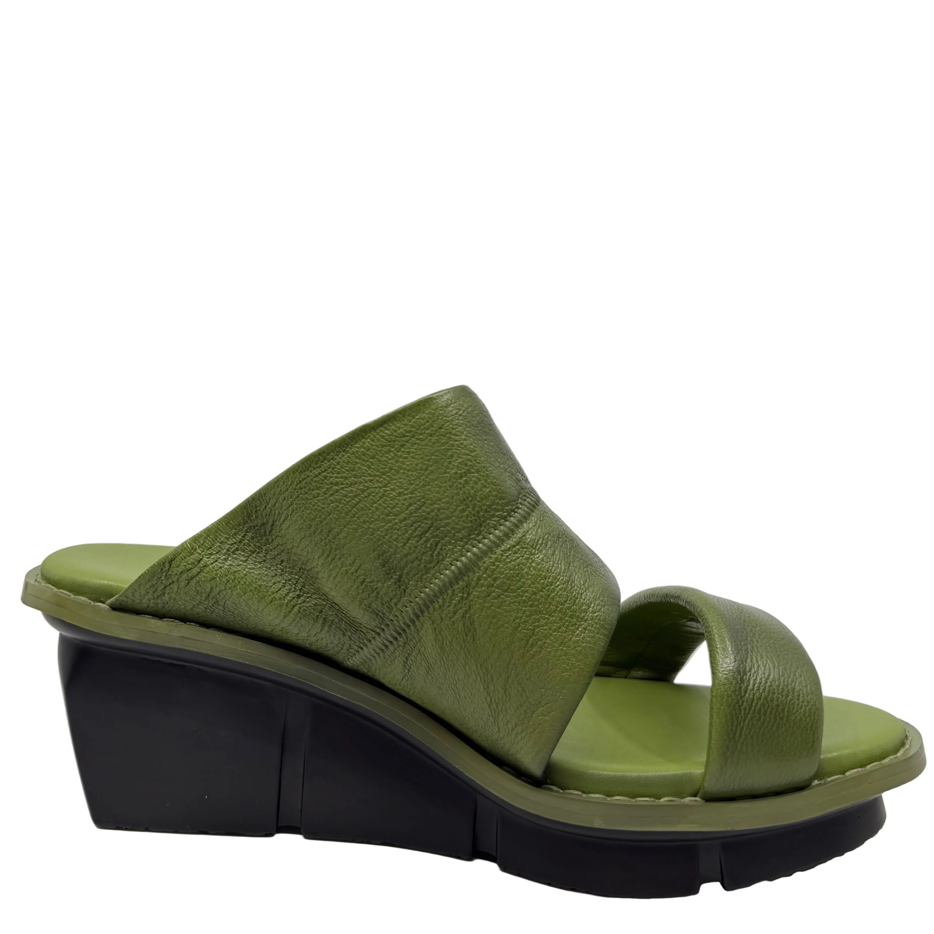Nu by Neo Fiamma Wedge Sandal Avocado Distressed Leather