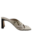 Sempre Di 960005 Heeled Thong Sandals Grey Python Leather