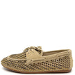 Lodi A-Emi Perforated Rhinestone Loafers Sand Suede Leather