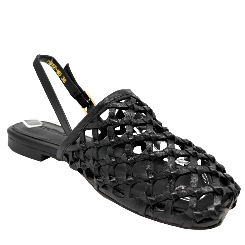 Mollini Paree Slingback Sandals Black Leather