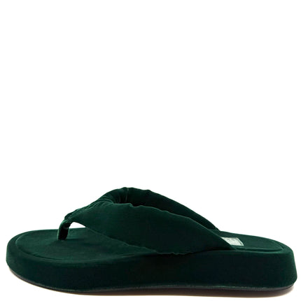 Mollini Ajami Velvet Thongs Emerald