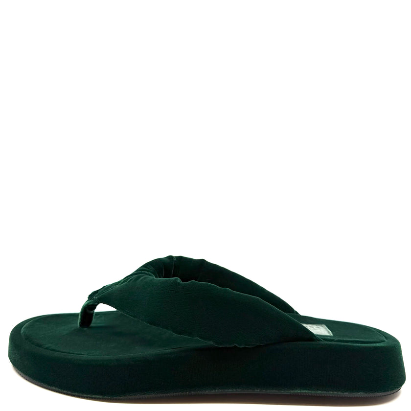 Mollini Ajami Velvet Thongs Emerald
