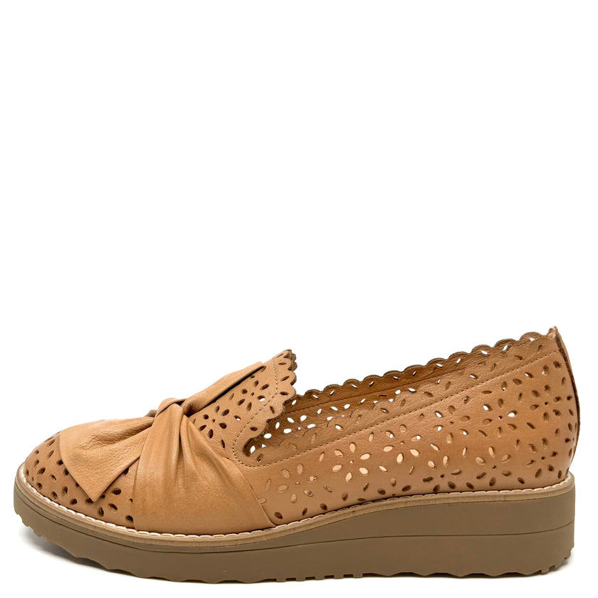 Top End Omilla Flatform Loafer Dk Tan/Lt Choc Sole Leather