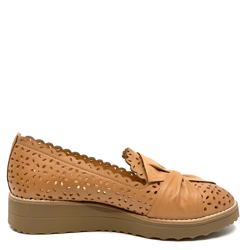 Top End Omilla Flatform Loafer Dk Tan/Lt Choc Sole Leather