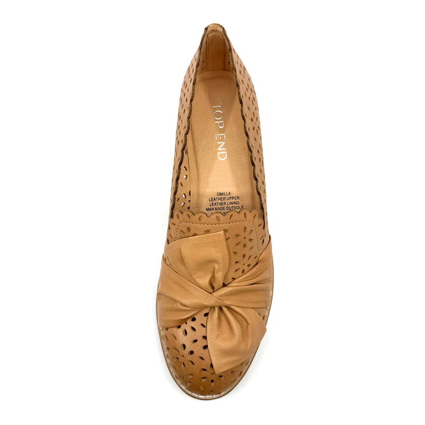 Top End Omilla Flatform Loafer Dk Tan/Lt Choc Sole Leather