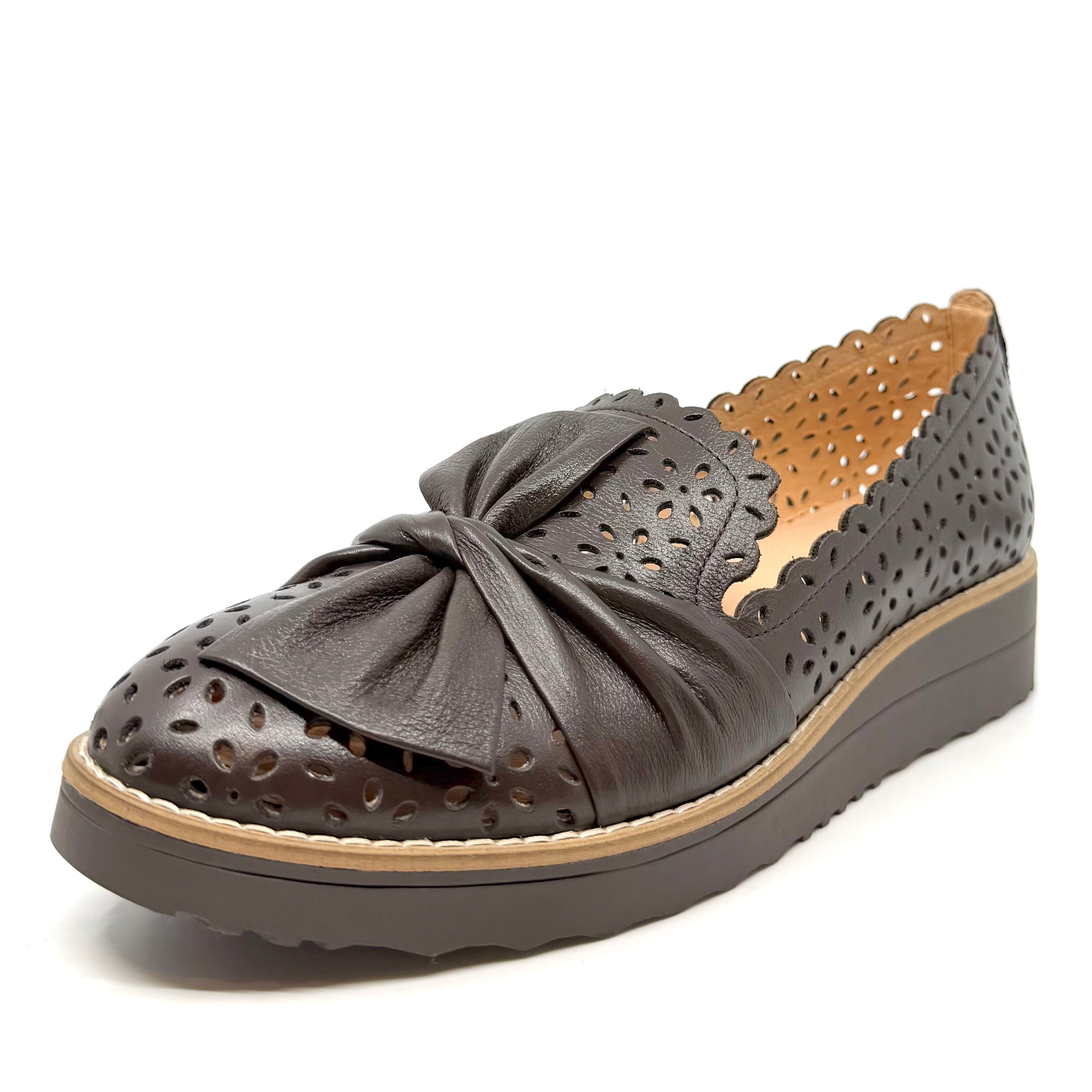 Top End Omilla Flatform Loafer Choc/Choc Leather