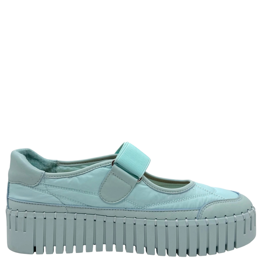 Django & Juliette Bano Maryjane Sneakers Aqua Leather/ Fabric