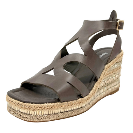 Django & Juliette Oxlie Wedge Heels Chocolate Leather