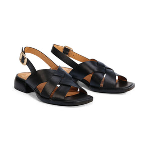 EOS Ikari Slingback Sandal Black Leather