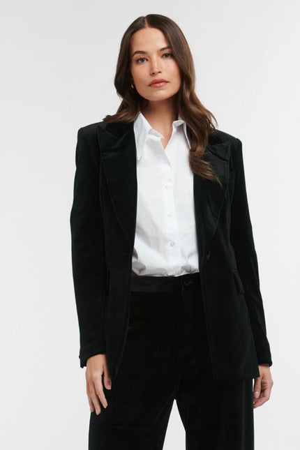 Italian Star Jets Velvet Jacket Black