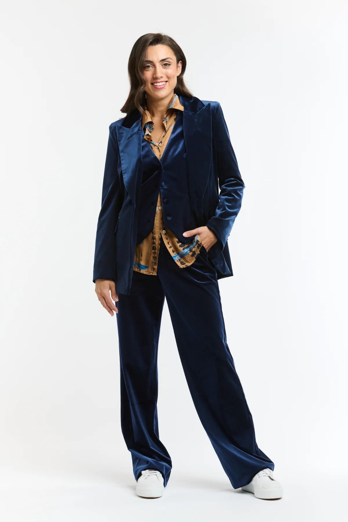 Italian Star Jets Velvet Jacket Navy
