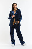 Italian Star Jets Velvet Pant Navy