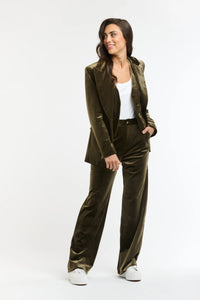 Italian Star Jets Velvet Pant Khaki