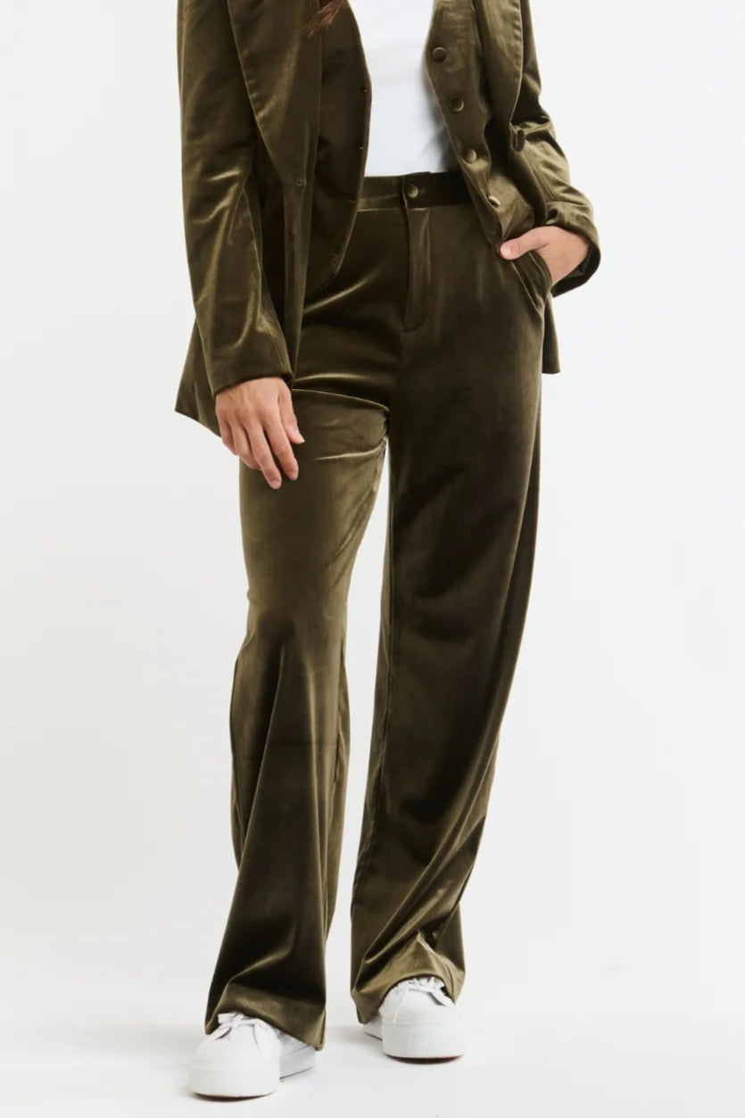 Italian Star Jets Velvet Pant Khaki