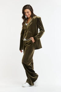Italian Star Jets Velvet Pant Khaki