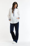 Italian Star Jets Velvet Pant Navy