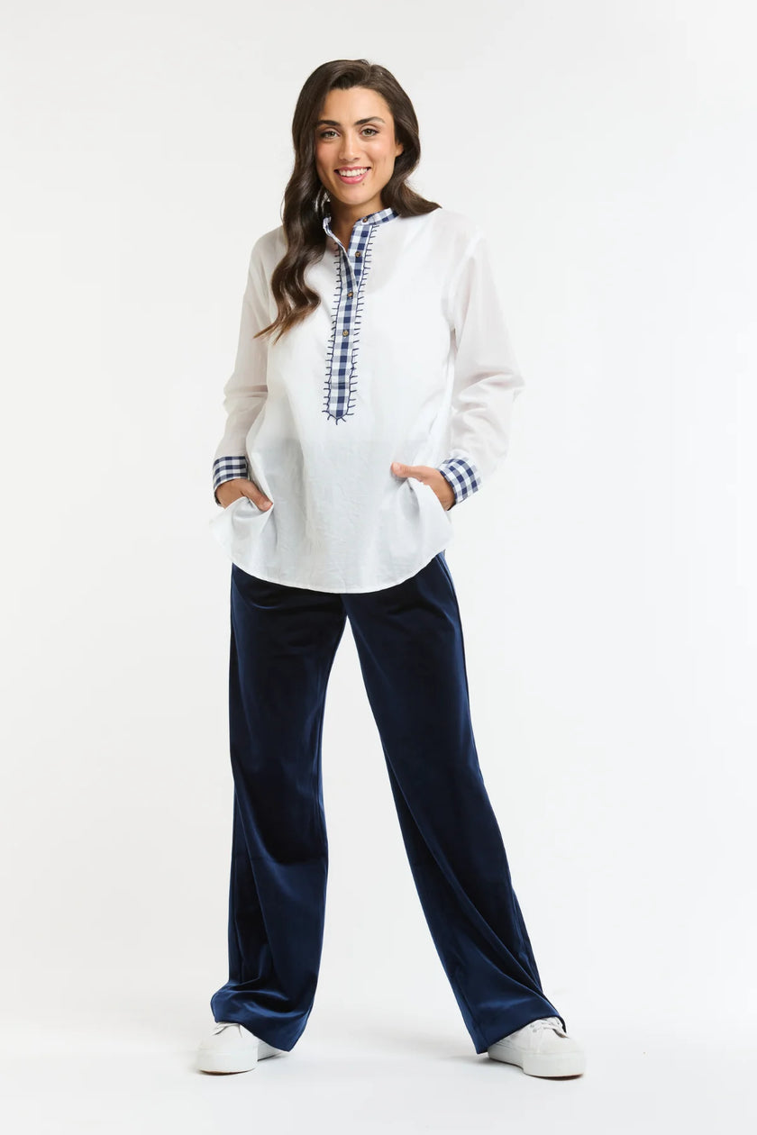 Italian Star Jets Velvet Pant Navy