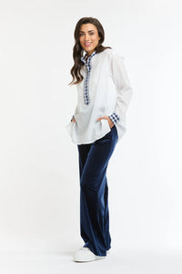Italian Star Jets Velvet Pant Navy