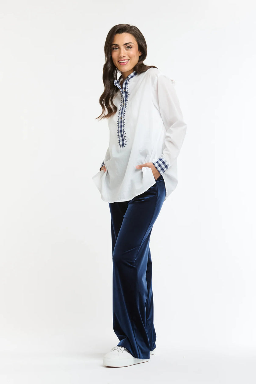 Italian Star Jets Velvet Pant Navy