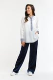 Italian Star Jets Velvet Pant Navy